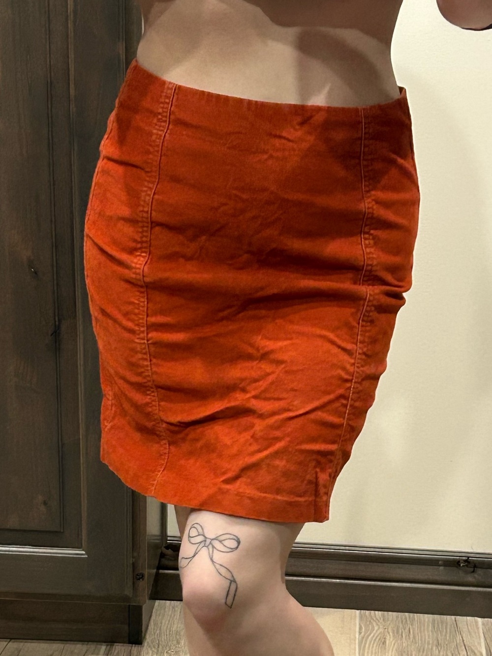 Garnet Hill Rust Orange Corduroy Mini Skirt
